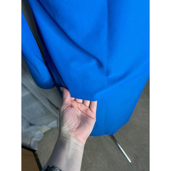 Dress sheath big bow puff sleeves blue long sleeve - Picture 6 of 12